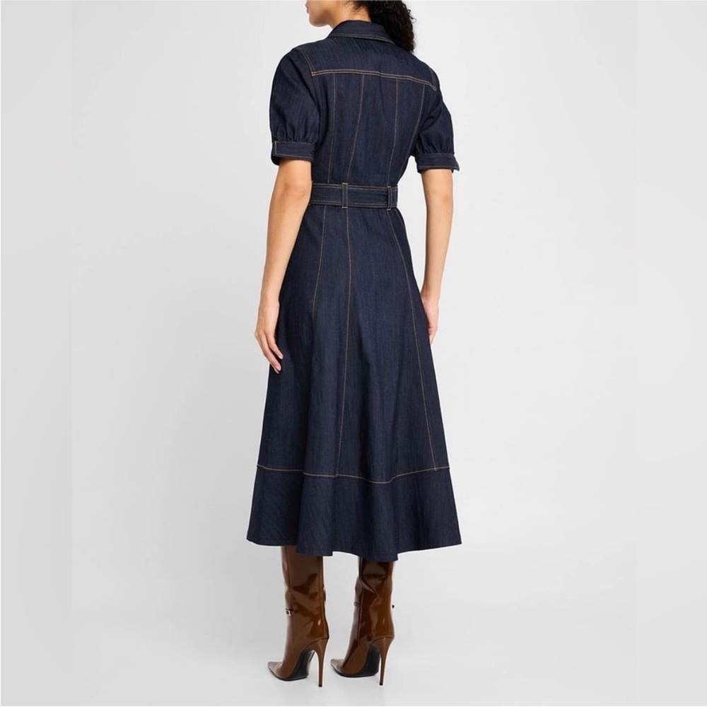 Cinq a Cept Suzie Denim Puff-Sleeve Midi Dress - Picture 2 of 10